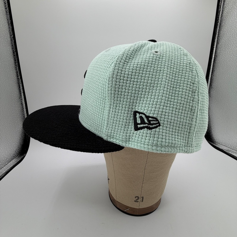 Chicago Cubs Thermal Knit Hat New Era 59Fifty Mint Green Black Fitted 7 3/8 NEW - Picture 4 of 11